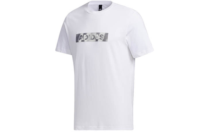 Adidas Adidas T Shirts Men's White Crew Neck Moderate Straight Fit