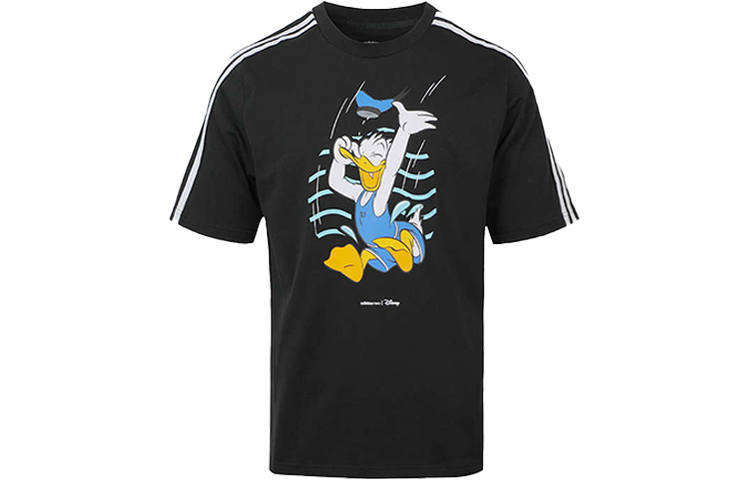Adidas Neo T Shirts Men's Black Crew Neck Moderate Straight Fit