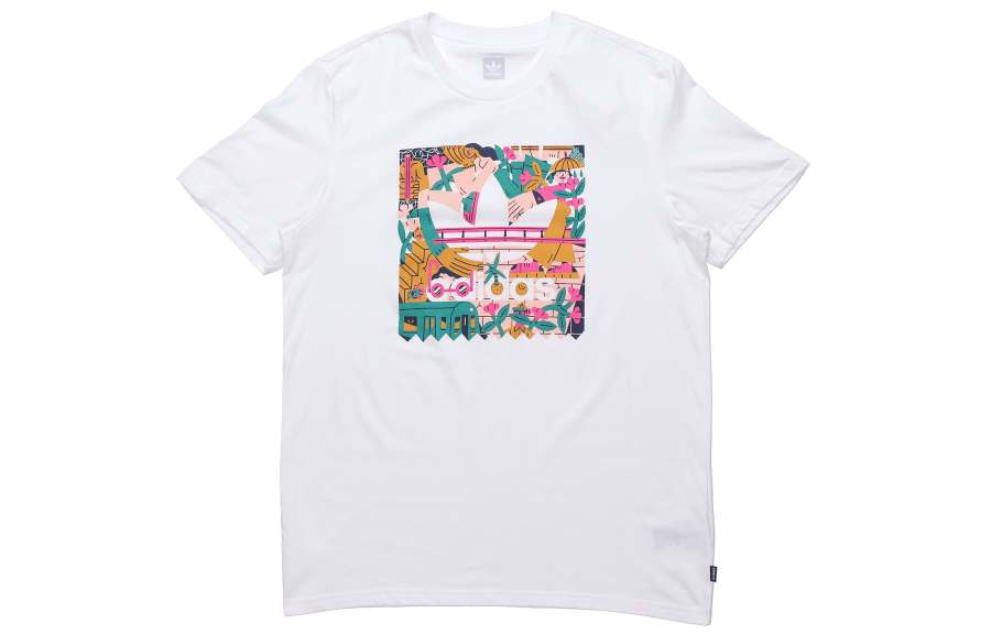 Adidas Originals Edgewood T Shirts Men's Crew Neck Moderate Straight Fit