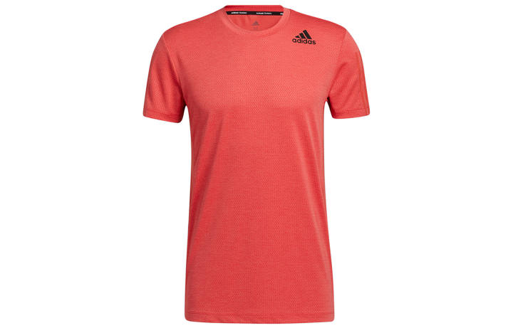 Adidas Adidas T Shirts Men's Bright Red Crew Neck Moderate Straight Fit