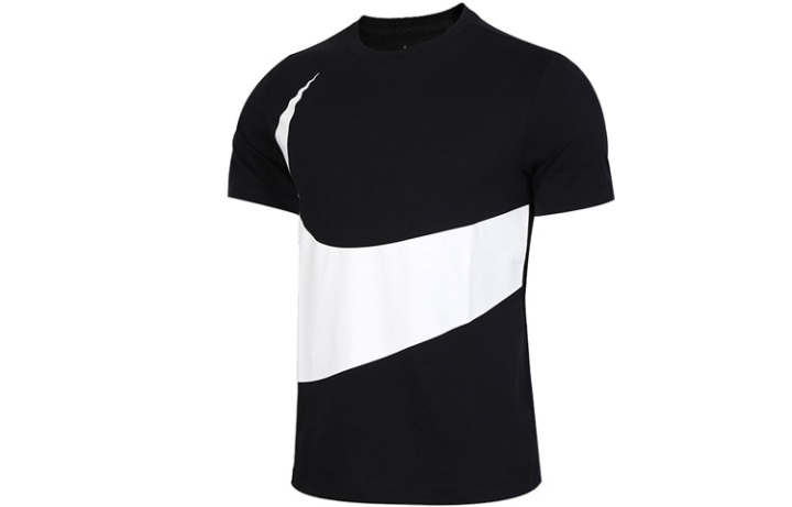 Nike Nike T Shirts Men's Black Crew Neck Moderate Straight Fit