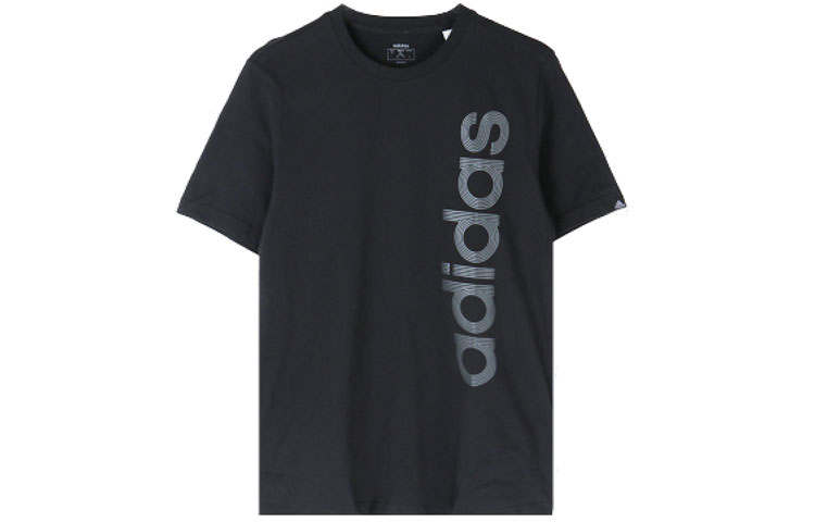 Adidas Adidas T Shirts Men's Black Crew Neck Moderate Straight Fit