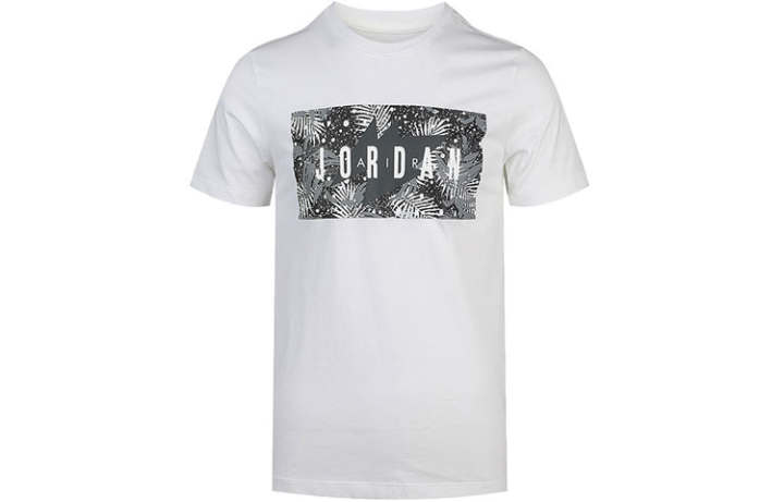 Jordan Jordan Poolside Floral T Shirts Men's White Crew Neck Moderate Straight Fit