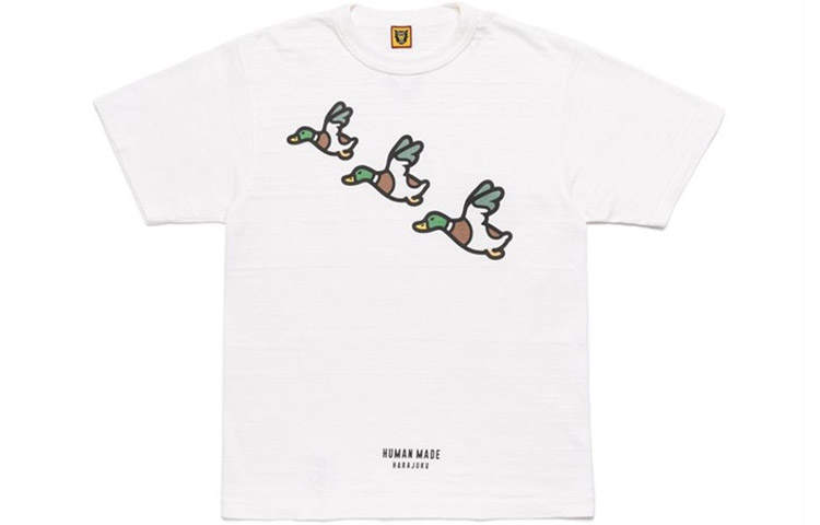 HUMAN MADE T Shirts Unisex White Crew Neck Moderate Straight Fit