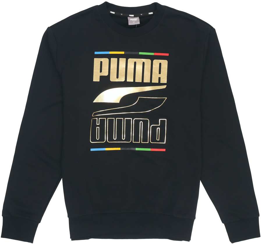 PUMA PUMA Sweatshirts Men's Black Crew Neck Moderate Regular