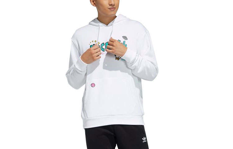 Adidas Originals Fangtastic Sweatshirts Men's White Hooded Moderate Regular