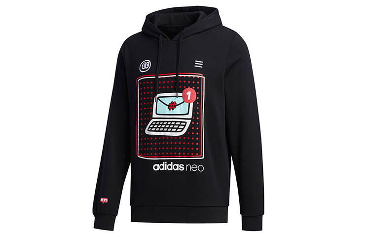 Adidas Neo Sweatshirts Men's Black Hooded Moderate Regular