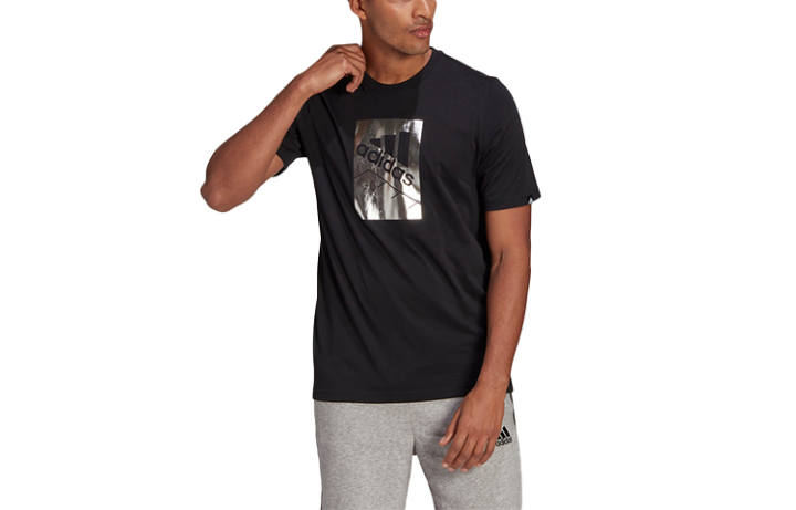 Adidas Adidas T Shirts Men's Black Crew Neck Moderate Straight Fit