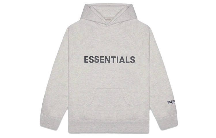 Fear Of God Essentials 3D Silicon Applique Pullover Hoodie Oatmeal Heather