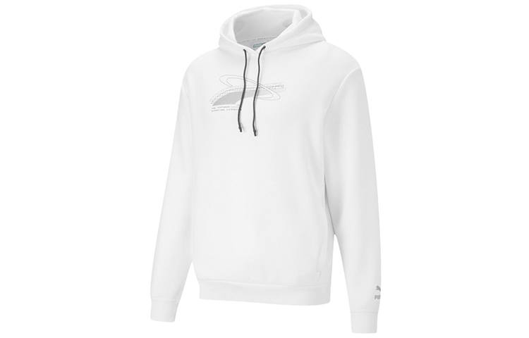 PUMA Sweatshirts Men's White Hooded Moderate Regular