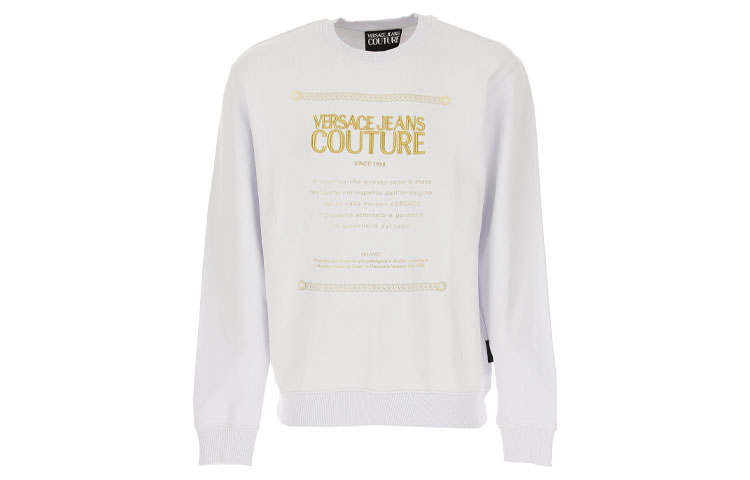 VERSACE JEANS COUTURE Sweatshirts Men's White Crew Neck Moderate Regular