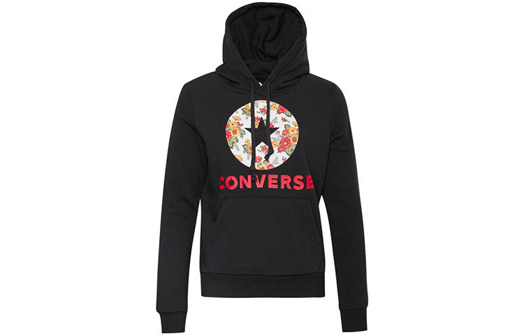 Converse Sweatshirts Women's Black Hooded Moderate Regular