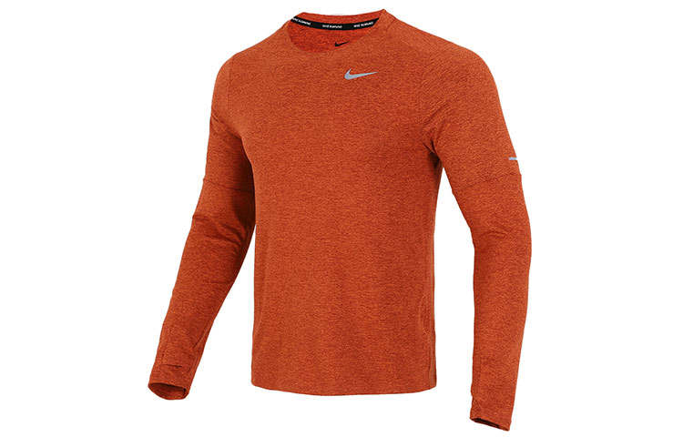 Nike Nike T Shirts Men's Orange Red Crew Neck Moderate Straight Fit