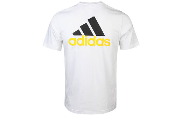 Adidas Adidas T Shirts Men's White Crew Neck Moderate Straight Fit