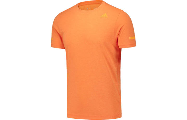 Adidas Adidas T Shirts Men's Orange Crew Neck Moderate Straight Fit