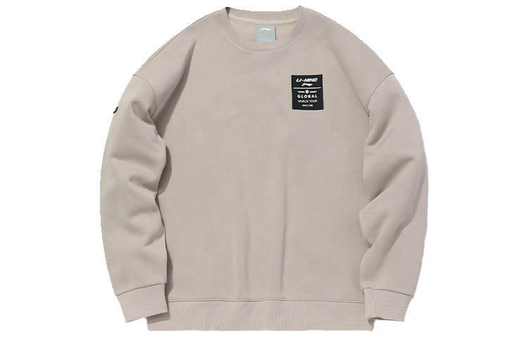 Li-Ning Li Ning Sweatshirts Unisex Light White Purple Crew Neck Moderate Regular