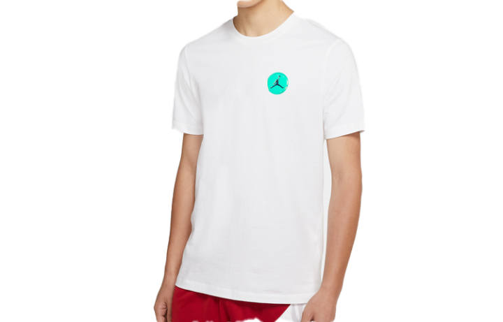 Jordan Jordan T Shirts Men's White Crew Neck Moderate Straight Fit