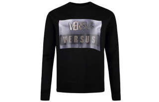 VERSUS Sweatshirts Men's Black Crew Neck Moderate Regular