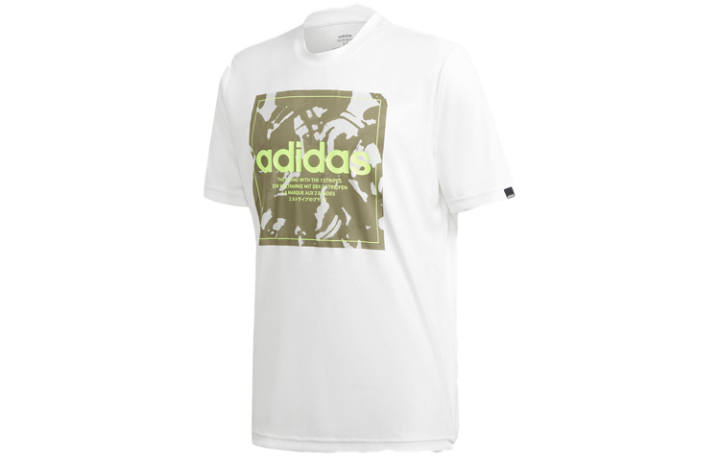 Adidas Adidas T Shirts Men's White Crew Neck Moderate Straight Fit