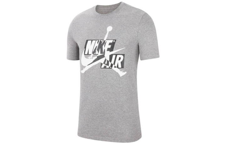 Jordan Jordan T Shirts Men's Gray Crew Neck Moderate Straight Fit