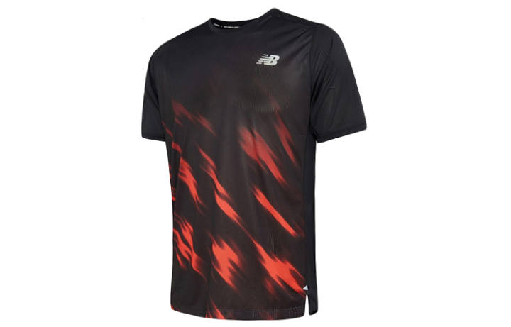 New Balance New Balance T Shirts Men's Black Crew Neck Moderate Straight Fit