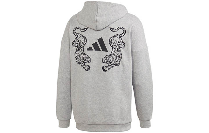Adidas Adidas Sweatshirts Men's Medium Heather Gray Hooded Moderate Regular