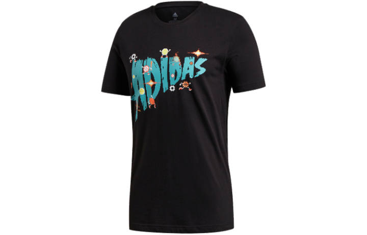 Adidas Adidas T Shirts Men's Black Crew Neck Moderate Straight Fit