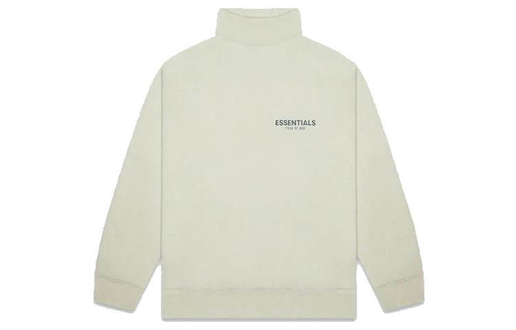 Fear Of God Essentials FW20 Sage Mock Neck Sweatshirt Sage Turtleneck Fleece Lined American Pullover Sweatshirt Unisex
