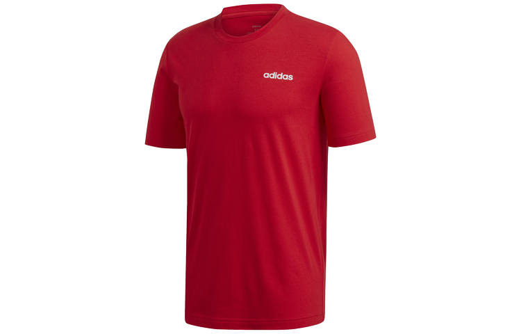 Adidas Adidas T Shirts Men's Light Scarlet/White Crew Neck Moderate Straight Fit