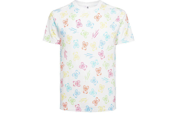 MOSCHINO T Shirts Men's White Crew Neck Moderate Straight Fit