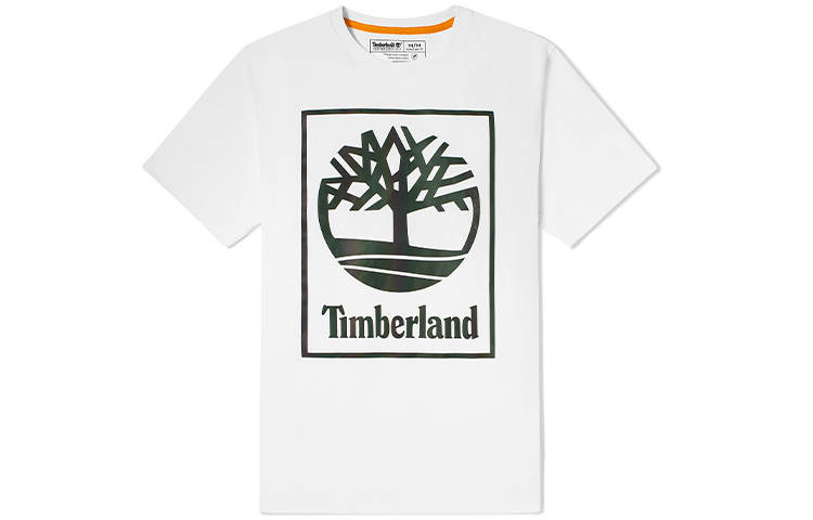 Timberland T Shirts Men's White Crew Neck Moderate Straight Fit