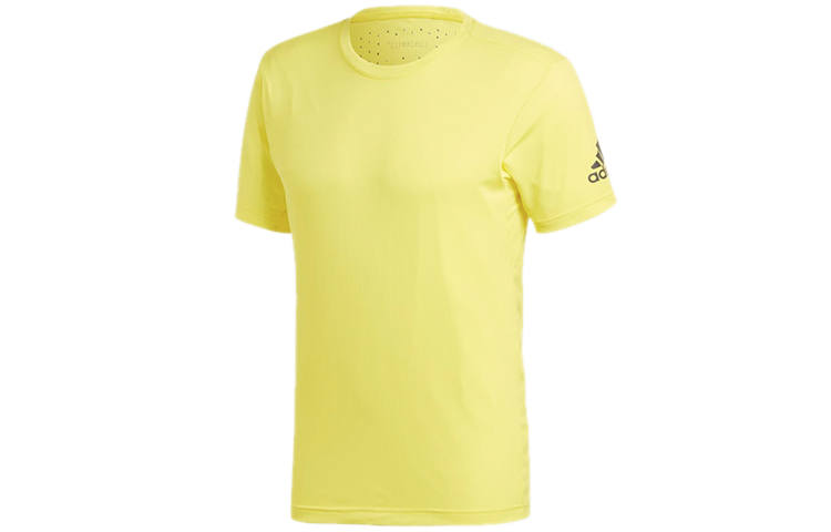Adidas Adidas T Shirts Men's Bright Yellow Crew Neck Moderate Straight Fit