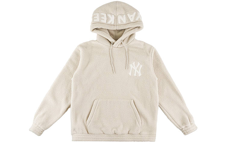 MLB New York Yankees Sweatshirts Unisex Beige Hooded Moderate Regular