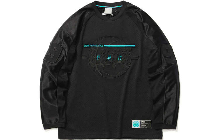 Li-Ning Li Ning Sports Basketball Collection T Shirts Men's Black Crew Neck Moderate Straight Fit