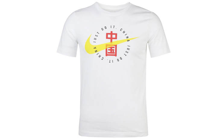 Nike Nike T Shirts Men's White Crew Neck Moderate Straight Fit