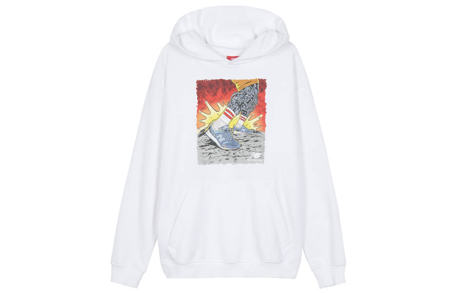 New Balance New Balance Sweatshirts Unisex White Hooded Moderate Regular