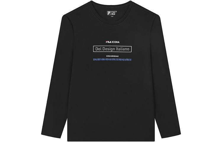 FILA T Shirts Men's Jet Black Crew Neck Moderate