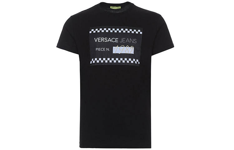 VERSACE JEANS COUTURE T Shirts Men's Black Crew Neck Moderate