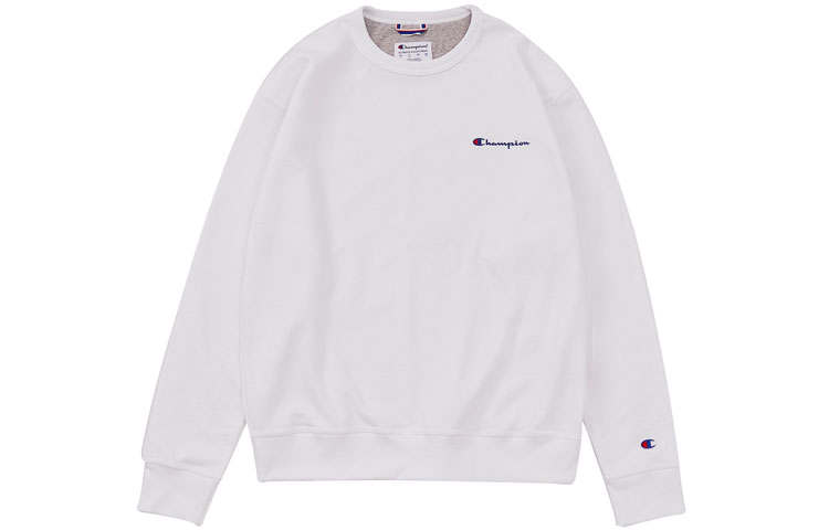 Champion Small Grass Print Fleece Lined, US Version, Winter Sweatshirt Unisex White
