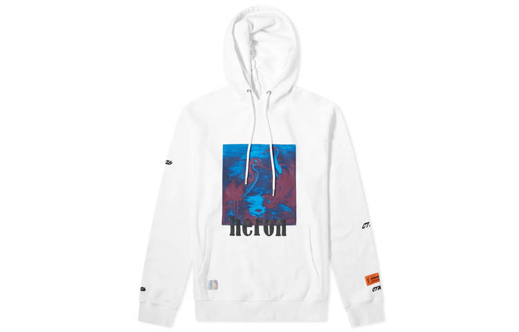 HERON PRESTON Sweatshirts Men's White Hooded Moderate Regular
