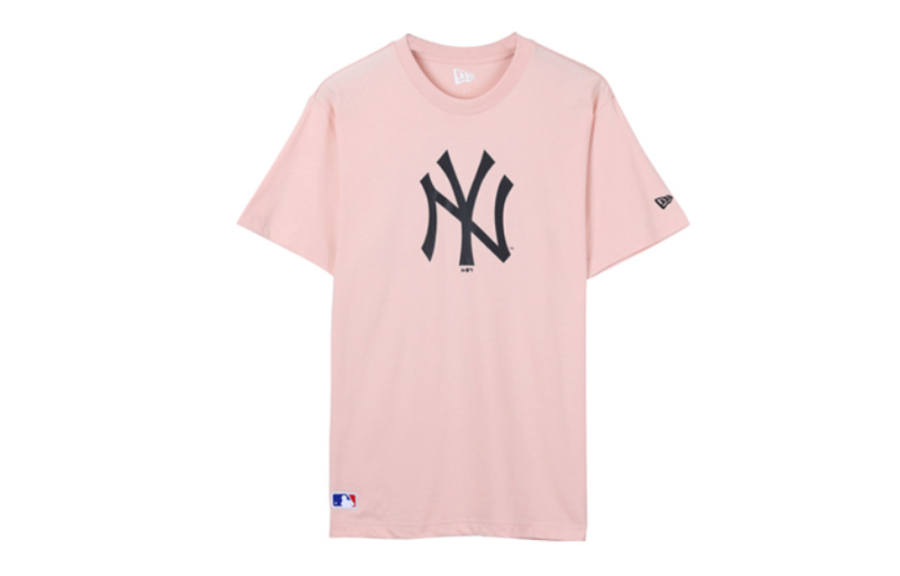 New Era T Shirts Unisex Pink Crew Neck Moderate Straight Fit