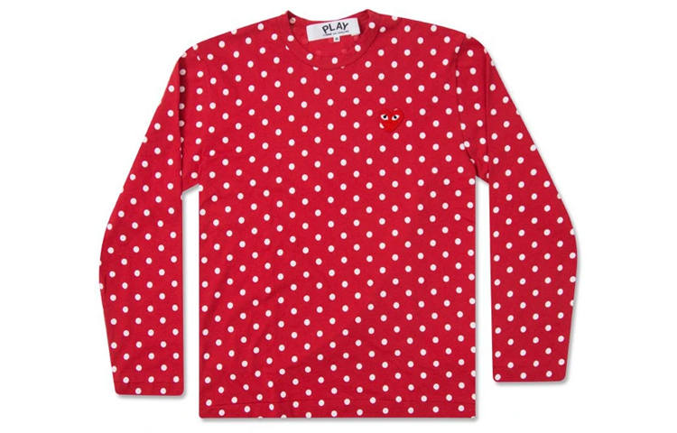 CDG Play T Shirts Men's Crew Neck Moderate Straight Fit