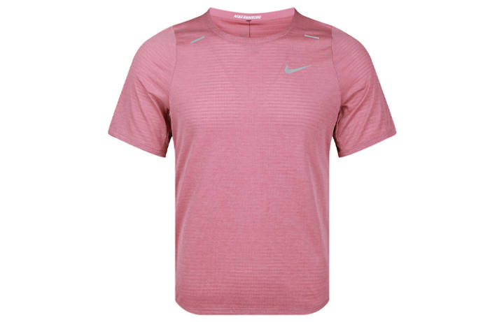 Nike Nike Running T Shirts Men's Light Berry Red Crew Neck Moderate Straight Fit