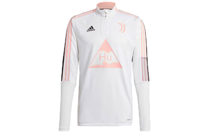 Adidas Adidas Sweatshirts Men's White Black Multicolor Stand Collar Moderate Regular