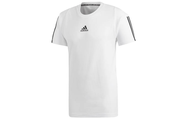 Adidas Adidas T Shirts Men's White Crew Neck Moderate Straight Fit