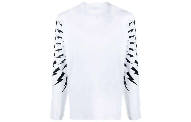 Neil Barrett T Shirts Men's White Crew Neck Moderate Straight Fit