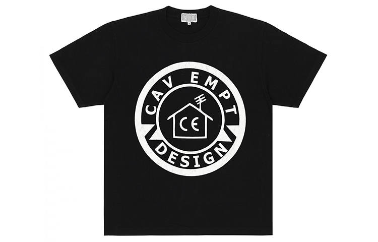 Cav Empt T Shirts Unisex Black Crew Neck Moderate Straight Fit
