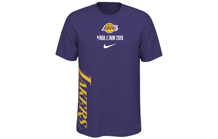 Nike Nike T Shirts Men's Purple Crew Neck Moderate Straight Fit