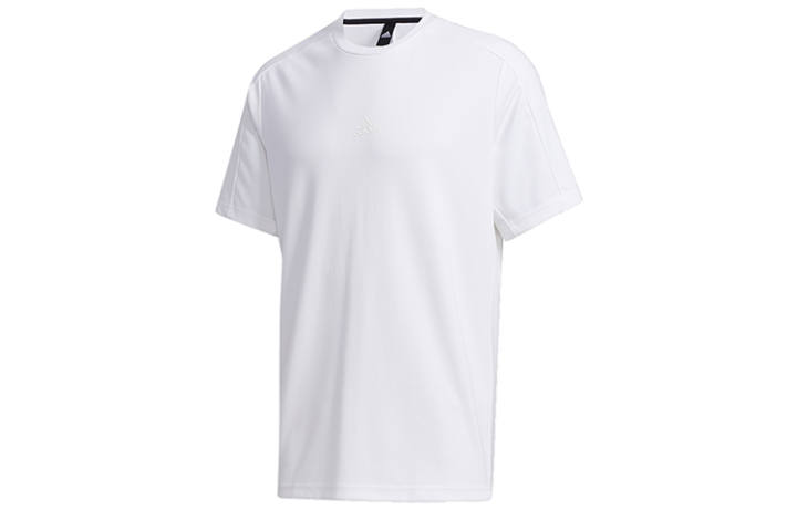 Adidas Adidas T Shirts Men's White Crew Neck Moderate Straight Fit
