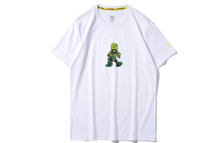 Li-Ning Li Ning X Disney T Shirts Unisex White Crew Neck Moderate Straight Fit